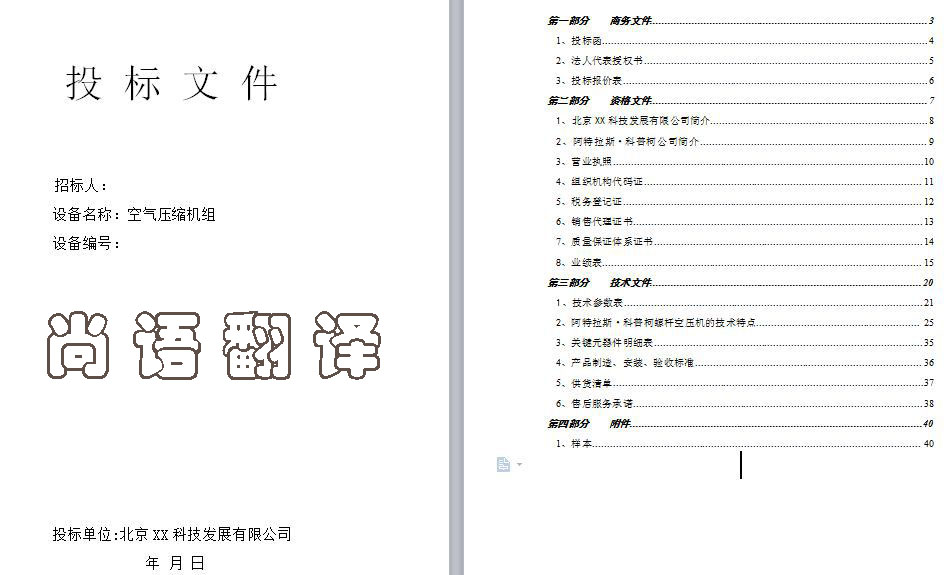 英語標(biāo)書翻譯收費標(biāo)準(zhǔn)和排版費用